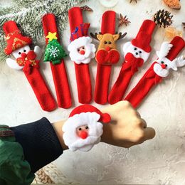 Bangle Christmas Clap Circle Toys Cartoon Elk Senta Claus Xmas Tree Hats Style Pat Ring Child Adult Bracelet Gift