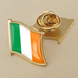 Irish Flag Crystal Drop Rubber Badge Brooch Flag Brooch of All Countries in the World