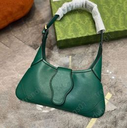 Saddle Hobo Bag shoulder designer handbag green tote bag Adjustable straps soft leather handbags Underarm Crescent Shopping Zipper purse Genuine Leather bags sac