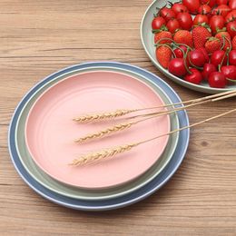 Plates 23cm-25cm Wheat Straw Plate Household Vegetable Large Round Plastic Fruit