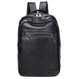 Backpack Brand Genuine Leather Men Backpacks Fashion Real Natural Student Boy Luxury Large Computer Laptop Bag