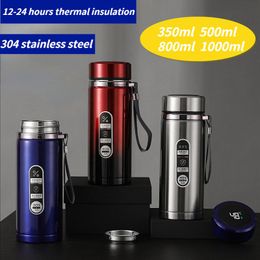 Water Bottles 500ml1000ml Thermos Mug Stainless Steel Tumbler Insulated Vacuum Flask For Business Office Car Travel 221122