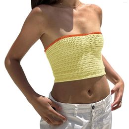 Women's Sweaters Women's Tube Top Knit Sleeveless Off Shoulder Tight Thin Wool Short Ally Tops Women All For Belly