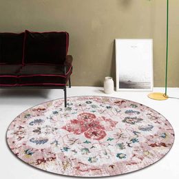 Carpets American Rug Boho Round Vintage Floral Persian Print Ethnic Living Room Bedroom Hanging Basket Chair Floor Mat RugCarpets