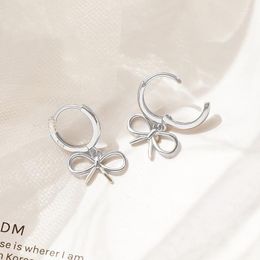 Backs Earrings VENTFILLE 925 Sterling Silver Fashion Hollow Bow Ladies Simple Butterfly Jewellery Gifts Wholesale