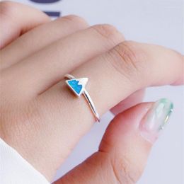 Wedding Rings Bohemian Charm Boho Blue Triangle For Women Lover Bridal Valentines Gifts Men Open Retro Antique