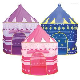 Tendas e abrigos de brinquedo adorável castelo clayhouse tema de espaço dobrável Princess tenda robusta casa de jogo para crianças presente