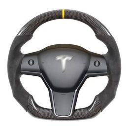 Car LED Performance Steering Wheels for Tesla Model Y Real Carbon Fibre Wheel