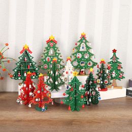 Christmas Decorations Decoration Gifts Three-dimensional Wooden Ornaments Mini Tree Window Crafts