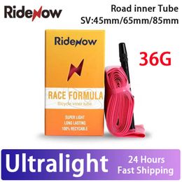 Tyres RideNow Ultralight Bike Inner 700 X 18 25 28 32 Road MTB Bicycle TPU Tyre 45/65/85mm Length French Valve Super Light Tube 0213