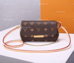 Favori zincir çanta klasik eski çiçek flip kapak tasarımı akşam paketi deri crossbody paket cüzdan M40718 N41275 tote çanta