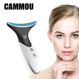 Face Massager Led Neck Anti Wrinkle Face Lifting Beauty Device Pon Therapy Skin Care Tighten Massager Reduce Double Chin Wrinkleremoval 230211