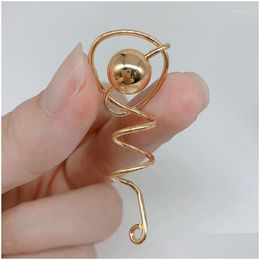 Charms 4Pcs/Lot Alloy Spiral Charm Handmand Hollow Out Pendant Earring For Jewelry Making Metal Gold Plated Drop Delivery 202 Dhnd1