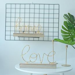 Night Lights Mycyk Nordic Entangled Letter INS Creative Home Jewelry Ornaments Bedroom Bedside Wrought Iron Wood Light