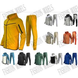メンズジャージスポーツウェアフード付きジャケットパンツカジュアルジョガースーツ 2 個セットトレーニングセットパーカーアジアサイズ快適な生地 M-XXXL