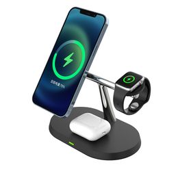 30W 3 in 1 Magnetic Wireless Charger Stand For iPhone 14 13 12 Airpods Samsung S20 S21 S22 Apple Watch Fast Charging Station