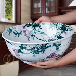 Bowls 10 Inch Large Serving Bowl Chinese Blue And White Porcelain Ceramic Ramen Seafood Steak Salad Soup Tableware