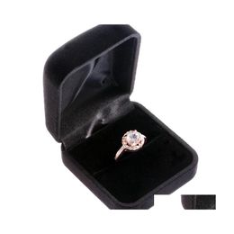 Solitaire Ring Rings For Women Mens Fashion Jewellery Like Diamond Crystal White Gold Plated Gemstone Drop Delivery Dh2Bj