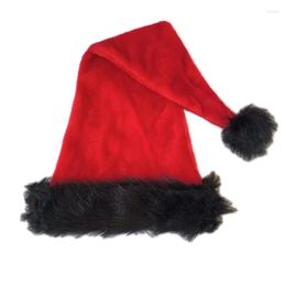 Berets Cosplay Santa Hat Christmas Holiday For Adults Unisex Velvet Comfort Hats Classical Red Year Party