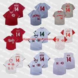 Custom Baseball Jerseys Pete Rose Vintage 1969 1976 Home Away Red Grey White Button Pullover Stitched Jersey