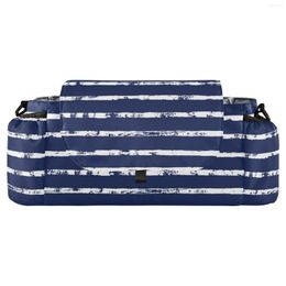 Duffel Bags Buggy Baby Pram Organiser Bottle Holder Multipurpose Stroller Accessory Storage Bag Blue Stripes Mummy