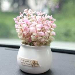 Interior Decorations 2023 Artificial Plants Car Simulation Plant Ornaments Lovely Green Chrysanthemum Rose Lavender Decor