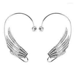 Stud Earrings Angel Wing For Rhinestone Earring Shiny Ear Hanging Clip Women Cuff