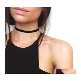 Chokers Punk Gothic Veet Choker Necklace Tattoo Necklaces Women Chocker Collares Mujer Collier Femme Bijoux Drop Delivery Jewellery Pen Dhf1W
