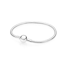 925 Sterling Silver Clasp Charm Bracelets with Original Box for Pandora Wedding Party Jewelry For Women Girls Girlfriend Gift Snake Chain Charms Bracelet Set