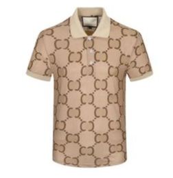 Designer Polo Shirts Men Casual Polo Fashion Snake Bee Print Embroidery T Shirt High Street Mens Polos Plus 3XL Size