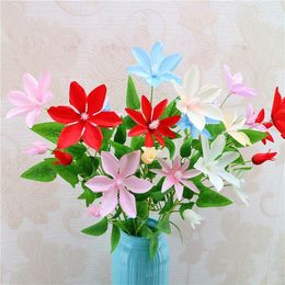 Decorative Flowers 70cm 3 Forks Artificial Rose Silk Clematis Holiday Party Wedding Home Decor Fake Bouquet