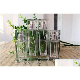 Packing Bottles 5Pcs/Lot 30Ml 50Ml Practical Glass Refillable Per Bottle With Metal Spray Empty Packaging Case Drop Delivery Office Dhjtx