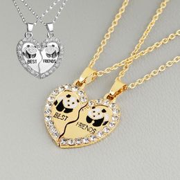 Pendant Necklaces Luoluoyi 2 PCS/Set Animal Friends Friendship Couple Two Parts Necklace Gifts For Men Women BFF JewelryPendant