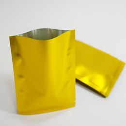 100pcs Matte Golden Aluminium Foil Flat Bag Mylar Plating Plastic Pouches Heat Sealable Dumb Gold Packing Pouch