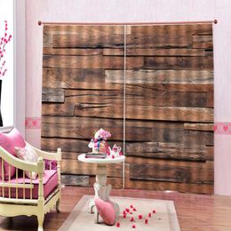 Curtain 3D Window Natural Wood Decoration Curtains Luxury Blackout Living Room Office Bedroom Customised Size