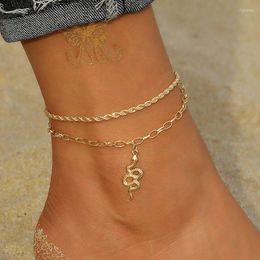 Anklets EN Korean Anklet Fashion Woman Bracelet On The Leg Snake Pendant For Women Foot Chain Ankle Bracelets Jewelry Gift Party