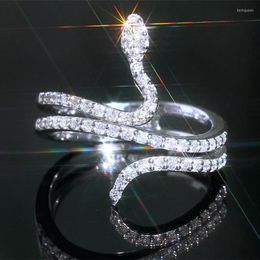 Wedding Rings Loredana High-end Fashion Creative Glitzy White Romantic Zircon Cartoon Serpentine Woman Ring Gift For Lovers