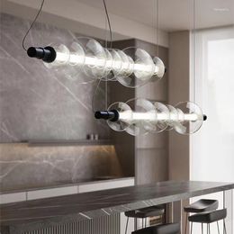 Chandeliers Nordic Creative Glass Ball Long Chandelier For Dining Room Kitchen Island Led Hanging Lamp Indoor Decoration Lighting Fixture