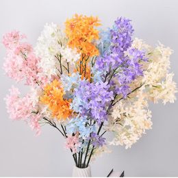 Decorative Flowers 97cm Lilac Bouquet Artificial Cherry Purple Wedding Decor Living Room Simulation Fake Flower