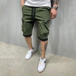 Men's Shorts Summer Fitness Men's Multi-pocket Sports Casual Hip-hop Lace-up Overalls Five-point Pants