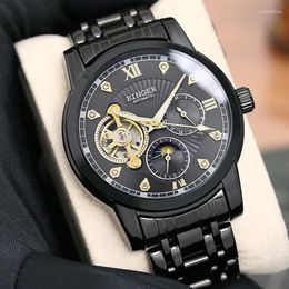 Wristwatches Binger Top Brand Mens Mechanical Watches Automatic Tourbillon Skeleton Watch Men Relogio Masculino Reloj Hombre Montre