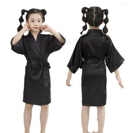 Rompers Kids mancha de mancha de leite mantos de banho de seda meninas meninas de banho preto camisolas para crianças Crianças Kimono Sleepswears pijama vestido meninos