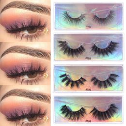 False Eyelashes 1 Pair 3D Mink Hair Natural Long Wispy Fluffy Lashes Cross Lightweight Handmade Eye Makeup Tools