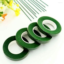 Decorative Flowers 27Meters 12MM Floral Stem Tape Corsages Buttonhole Artificial Flower Stamen Wrap Florist Green Tapes Nylon Supplies