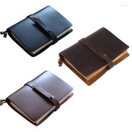 Leather Notebook Portable Sketchbook Personal Diary Ribbon Blank Pages For Kid Student Drawing Sketching