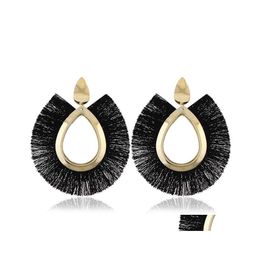 Stud Exaggerated Metal Earring Wind Silk Tassel Earrings Drop Delivery Jewellery Dhmpn