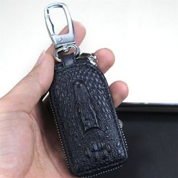 The new 2019 women men classic Key Wallets Zipper leather car key caseblack Wallets Zipper Key Purse Unisex Car2430