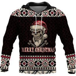 Men's Hoodies Sweatshirts Christmas Skull 3d Printed Sweater Autumn Fashion Shirts For Holiday Clothing Streetwear 230213