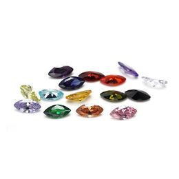 Loose Diamonds Fashion 30 Pcs/ Bag 7X14 Mm Mix Color Faceted Marquise Cut Shape 5A Cubic Zirconia Gemstone Beads For Jewe Dhzm7