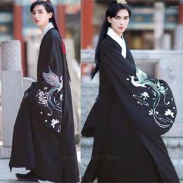 Ethnic Clothing 2Pcs Japanese Kimono Men Robe Japan Samurai Cosplay Costumes Yukata Traditional Clothes Flower Embroidery Long Sleeve Male